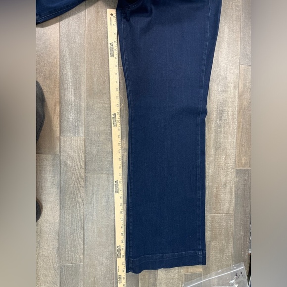 NYDJ High Rise Flare Dark Denim Jeans - Picture 6 of 8